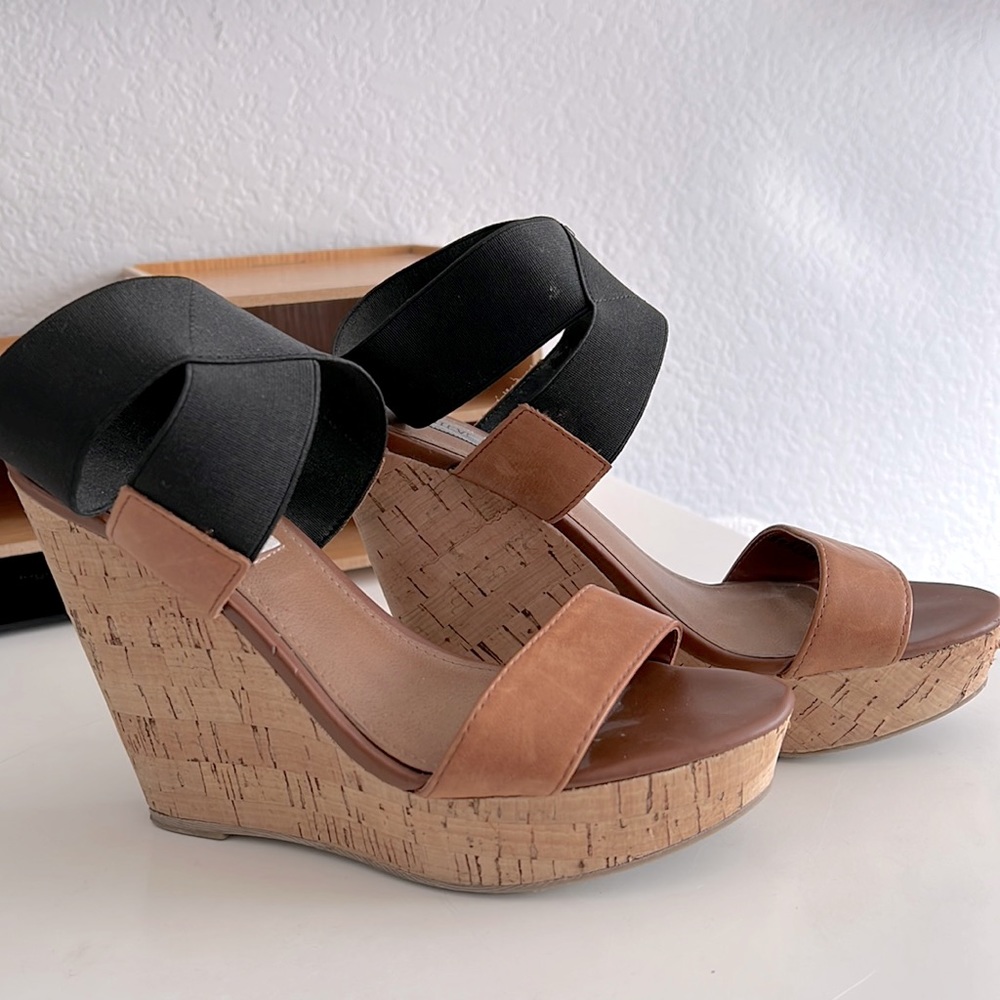 Black and Brown Steve Madden Wedge Heels